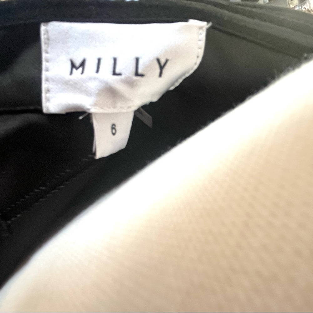 MILLY Women’s Raven Black Vegan Faux Leather Halter Neck Sz 6 Midi Dress BNWT - Picture 12 of 15